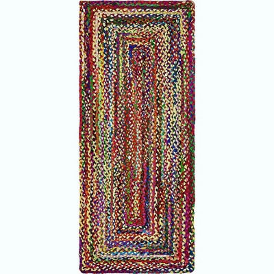 Handmade Multicolor Braided Cotton Runner Rug