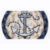 Earth Rugs Nautical White Anchor Printed Coaster – 5"x5" Braided Jute Square, Coastal Neutral Decor - 3 of 3