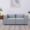 Modular Sofa Couch with Grayish Blue Chenille Fabric, U Shaped Sectional Sofa with Movable Ottoman, Modern Modular Sofa for Living or Apartment-Koiai - 2 of 4