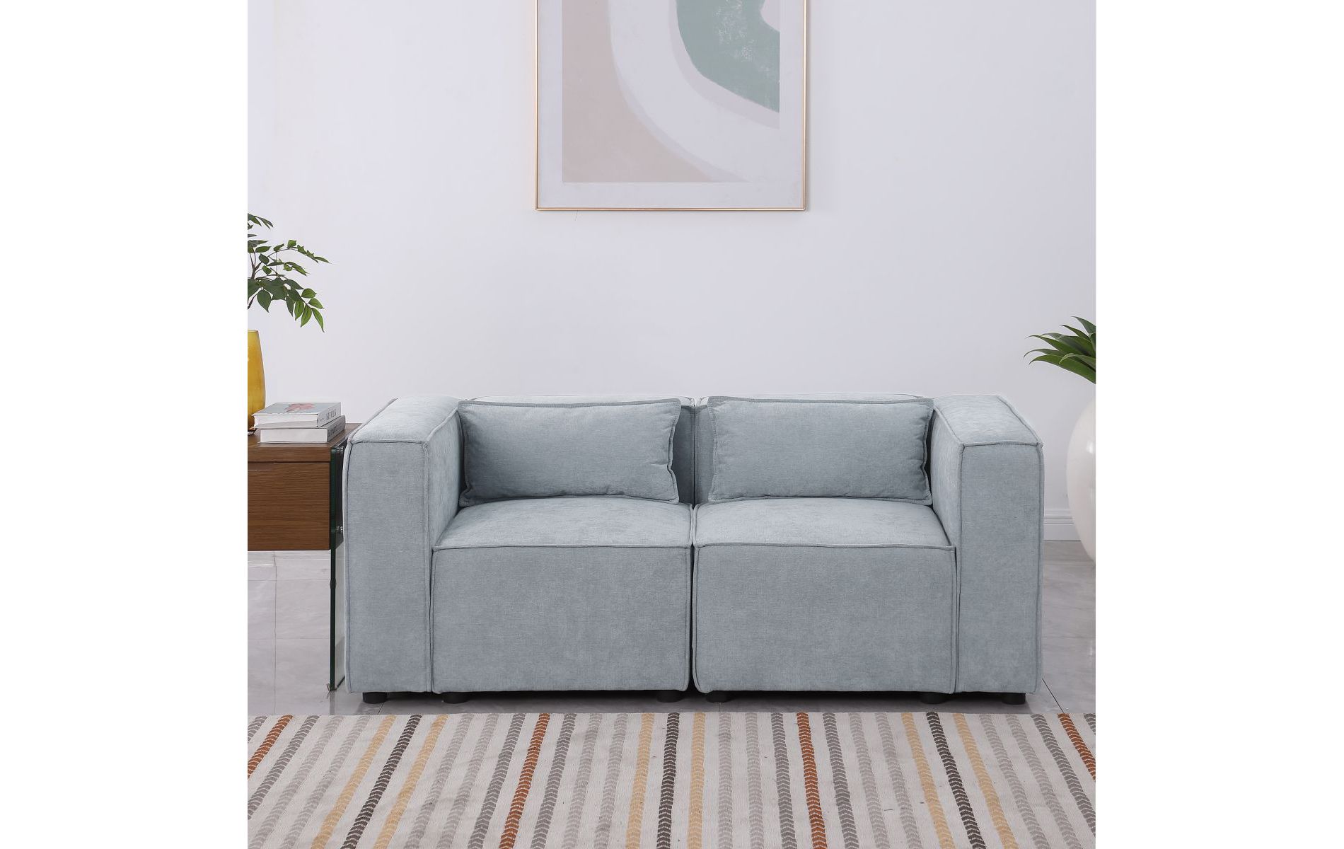 Modular Couch,2 Seat Sofa,Blue Loveseat Sofa,Modular Lounge Sofa,Modular Cloud Couch,Sofa Modular Sectional,Knock Down Sofa Couch-Cuddlewood