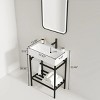 Bathroom Floor Cabinet,Bathroom Vanity With Ceramic Basin And Open Metal Leg And Storage Shelf,Freestanding Bathroom Furniture-Cuddlewood - 4 of 4