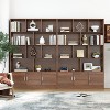 70.87-inch-high, 4-tier open bookcase with cabinet doors, suitable for living rooms and offices. - 4 of 4