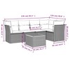 vidaXL Patio Sofa Set with Cushions 6 Piece, Outdoor Conversation Set, Patio Furniture Set for Balcony Garden, Modern Style, Gray Poly Rattan - 3 of 4