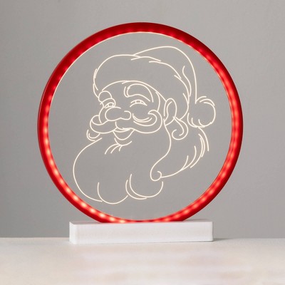 13"H Sullivans Christmas LED Santa Ring, Red, Indoor Christmas Decor