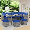 7-Piece Outdoor Patio Furniture Set, 9 Seat PE Rattan Patio Furniture Set with Dining Table & Ottomans, Seat Cushions,Outdoor Sofa - 2 of 4