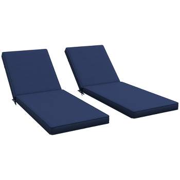 Outsunny 2 Patio Chaise Lounge Chair Cushions with Backrests, Replacement Patio Cushions with Ties for Outdoor Poolside Lounge Chair