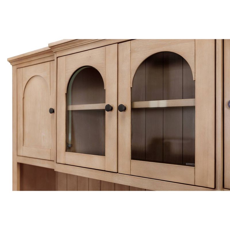 Modern Wood Hutch With Doors, Storage Hutch, Laurel Collection Light Brown - Martin Furniture, 5 of 15