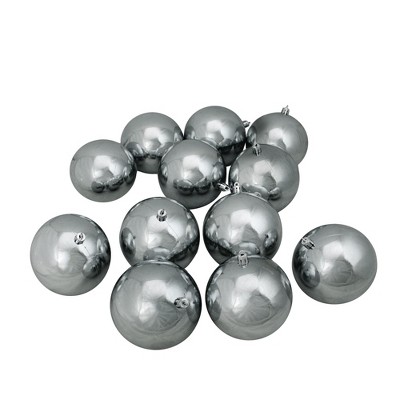 Northlight 12ct Shatterproof Shiny Christmas Ball Ornament Set 4" - Gray