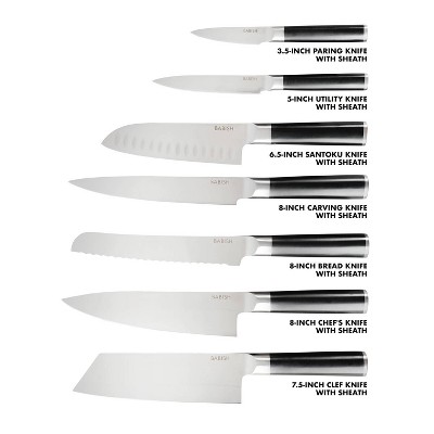 Babish 14-Piece High Carbon Stainless Steel Knife Set with Sheaths