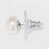 Freshwater Pearl Sterling Silver Stud Fine Jewelry Earrings 2pc - A New Day™ Silver/White: Tarnish-Resistant, Nickel-Free - 2 of 3