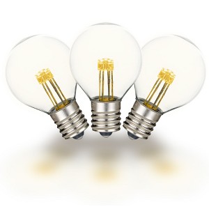 Novelty Lights 25 Pack G30 Glass LED Globe Bulbs, String Light Replacement Bulbs, E12 Candelabra Base, Energy Efficient Outdoor Patio Lighting - 1 of 4