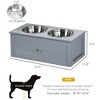 SKYONE Raised Dog Feeding Station with Hidden Storage Drawer, 2 Stainless Steel Bowls for Medium - 3 of 4