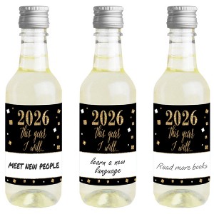 Big Dot of Happiness New Year's Eve - Gold - Mini Wine & Champagne Bottle Label Stickers - 2026 New Years Eve Resolution Party Favor Gift ​- Set of 16 - 1 of 4