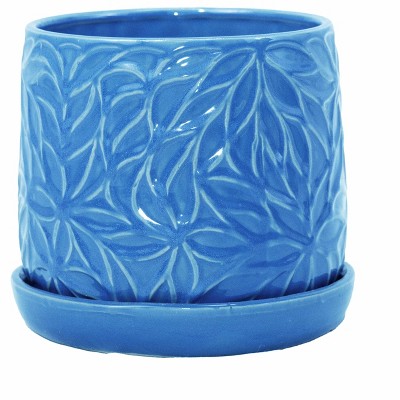 SpassWay 8" Dia Outdoor Indoor Ceramic Planter Pot Decorative Planter with Drainage Hole Patio Flower Pot