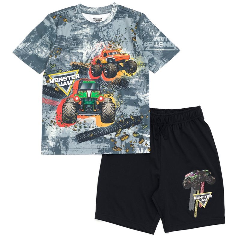 Monster Jam Maximum Destruction Megalodon El Toro Loco T-Shirt and Shorts Outfit Set Toddler to Big Kid, 1 of 9