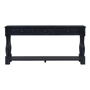 VYNXARIA 63-Inch Espresso Console Tables with Drawers and Shelf for Entryway - 1 of 4