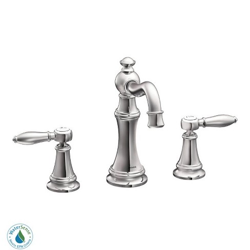 Moen Ts42108 Weymouth Double Handle Widespread Bathroom Faucet