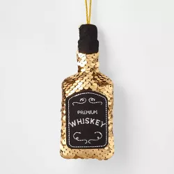 Sequined Whiskey Bottle Christmas Tree Ornament - Wondershop™