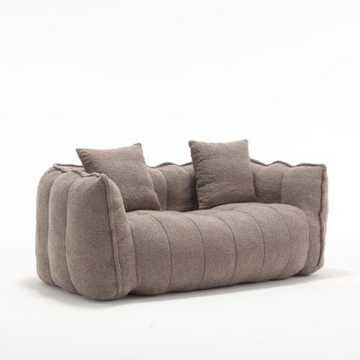 SYFERLORY Soft beanbag chair with high resilience foam core for two people.