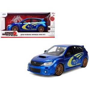 2012 Subaru Impreza WRX STI Blue Metallic with Yellow Graphics