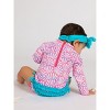 RuffleButts Baby Girls Mermaid Long Sleeve UPF50+ One Piece Rash Guard - 4 of 4