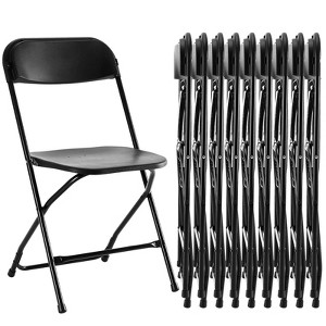 Lirago 10-Pack Stackable Folding Plastic Chairs 330lb Capacity, Non-Slip Feet for Indoor/Outdoor Use (31"x18.1"x18") - 1 of 4