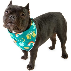 Zodaca 6 Pack St Patrick's Day Dog Bandanas, Irish Pets Cloth Costume Accessories, 26" x 12", Green - 1 of 4