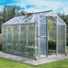 Aoodor Walk-in Greenhouse Polycarbonate Panel Hobby Greenhouses with Aluminum Frame Heavy Duty with 1 Vent Window & Lockable Door - 3 of 4