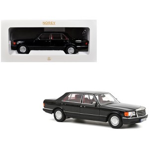1991 Mercedes-Benz 560 SEL Type W126 Black with Red Interior 1/18