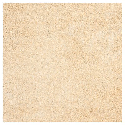 Creme Solid Shag/Flokati Tufted Square Area Rug - (5'X5') - Safavieh