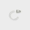 Silver Plated Cubic Zirconia and Twist Hoop Earring Set 3pc - A New Day™ - 3 of 3