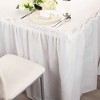 Juvale 6 Pack Ruffled Disposable Plastic Table Skirts for Tables Up to 8 FT, Weddings, Engagement, Birthdays, Baby Showers Party Decorations, White - 3 of 4