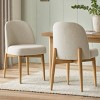 Upholstered Linen Dining Chairs with Solid Wood Legs, Modern Armless Fabric Chairs for Dining Room or Kitchen Table-Maison Boucle - 4 of 4