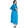 HAPPY BAY Women's House Daily Routine Evening Wear Vacation Holiday Casual Dailywear Loungewear Loose Caftan Maxi Robe Flowy Home Wear 3X-4X Blue - 2 of 3