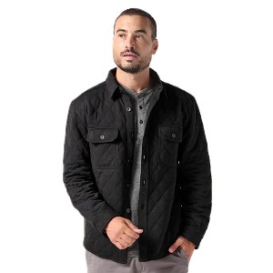 WEARFIRST Men's Quilted Button Front Shirt Jacket | Black - 1 of 4