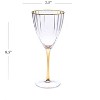 Classic Touch Set of 6 Textured Wine Glasses with Gold Stem and Rim - 3 of 3