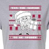 Women's - SpongeBob SquarePants - Spongebob Xmas Sweater Cropped Graphic T-Shirt - 2 of 4