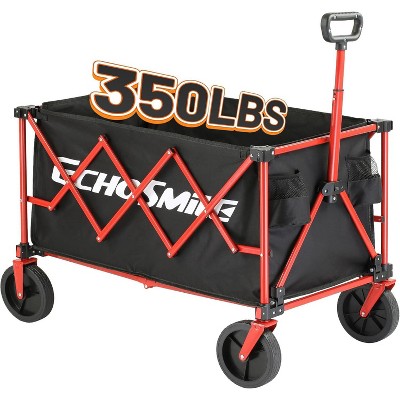 MaseiKar Heavy Duty 350 Lbs Capacity Collapsible Wagon, Outdoor Folding Camping Wagons, Grocery Portable Utility Cart, Adjustable Rolling Carts