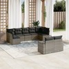 vidaXL Garden Sofa Set Grey PE rattan Large UV-resistant materials - 2 of 4