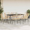 vidaXL 7 Piece Patio Dining Set Brown Poly Rattan Glass - 3 of 4
