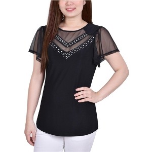 NY Collection Womens Mesh Pullover Blouse - 1 of 1