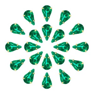 Unique Bargains Glass Craft Embellishments Flat Back Four Claws Teardrop Gems 20 Pcs - 1 of 4