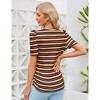 Maternity Tops Women's Casual Floral Printed Puff Short Sleeve Ruched Side Tunic Blouses Shirts Pregnancy Clothes - 4 of 4