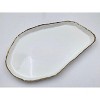 Jiallo 12" Simplicity Collection White Porcelain Gold Trim Freestyle Oval Shape Tray - 3 of 4