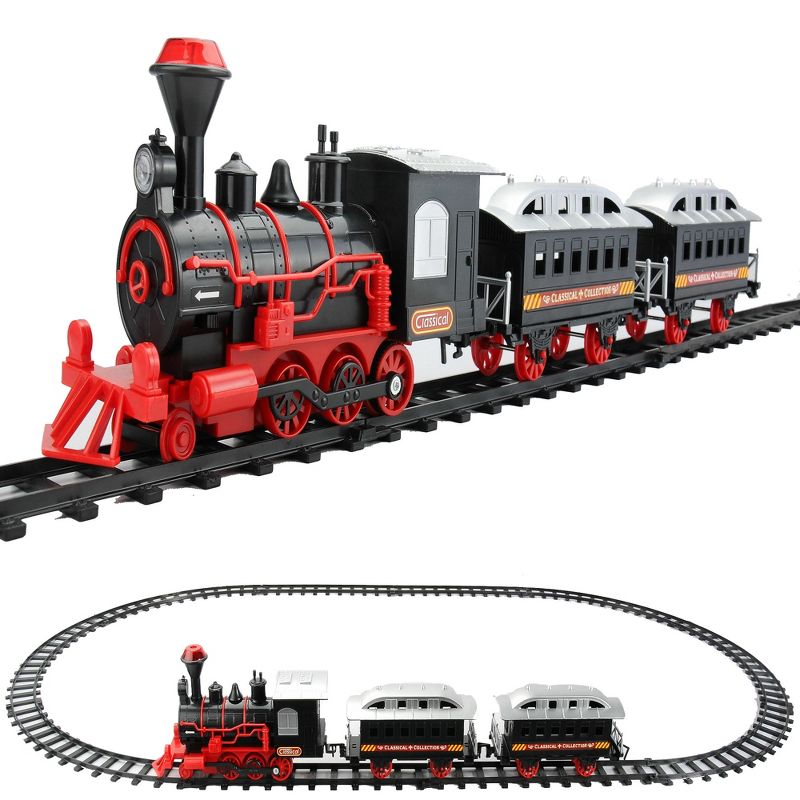 Northlight 13-Piece Red and Black Battery Operated Lighted and Animated Train Set with Sound, 3 of 5