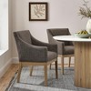 Modway  Alton Upholstered Dining Chair with Arms in Mocha Natural – Mid Century Modern Padded Kitchen Chair with Wood Legs - 2 of 4