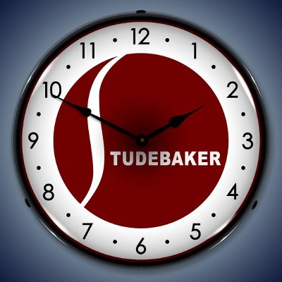 Collectable Sign & Clock | Studebaker LED Wall Clock Retro/Vintage, Lighted - Great For Garage, Bar, Mancave, Gym, Office etc 14 Inches