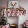 MOEPISY 6 feet Christmas Pink Garland for Front Door with 30 LED Lights - 2 of 4