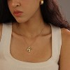 Bubble Gold Letter Necklace, 14k Gold Plated Balloon Initial Pendant, Dainty Chunky Custom Name Necklace for Women - 2 of 4