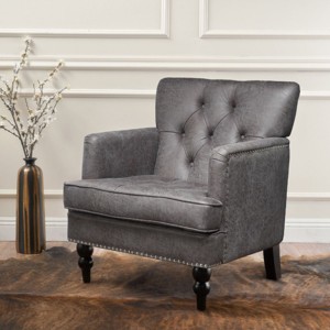 Upholstered Accent Chairs Living Room Chairs Wide Armchair Sale,Club Chair With Tufted Back And Nailhead Trim-Cuddlewood - 1 of 4